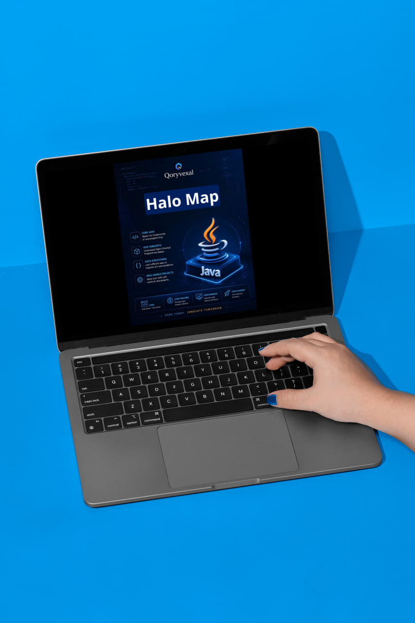 Person using a laptop with 'Halo Map' software on a blue background